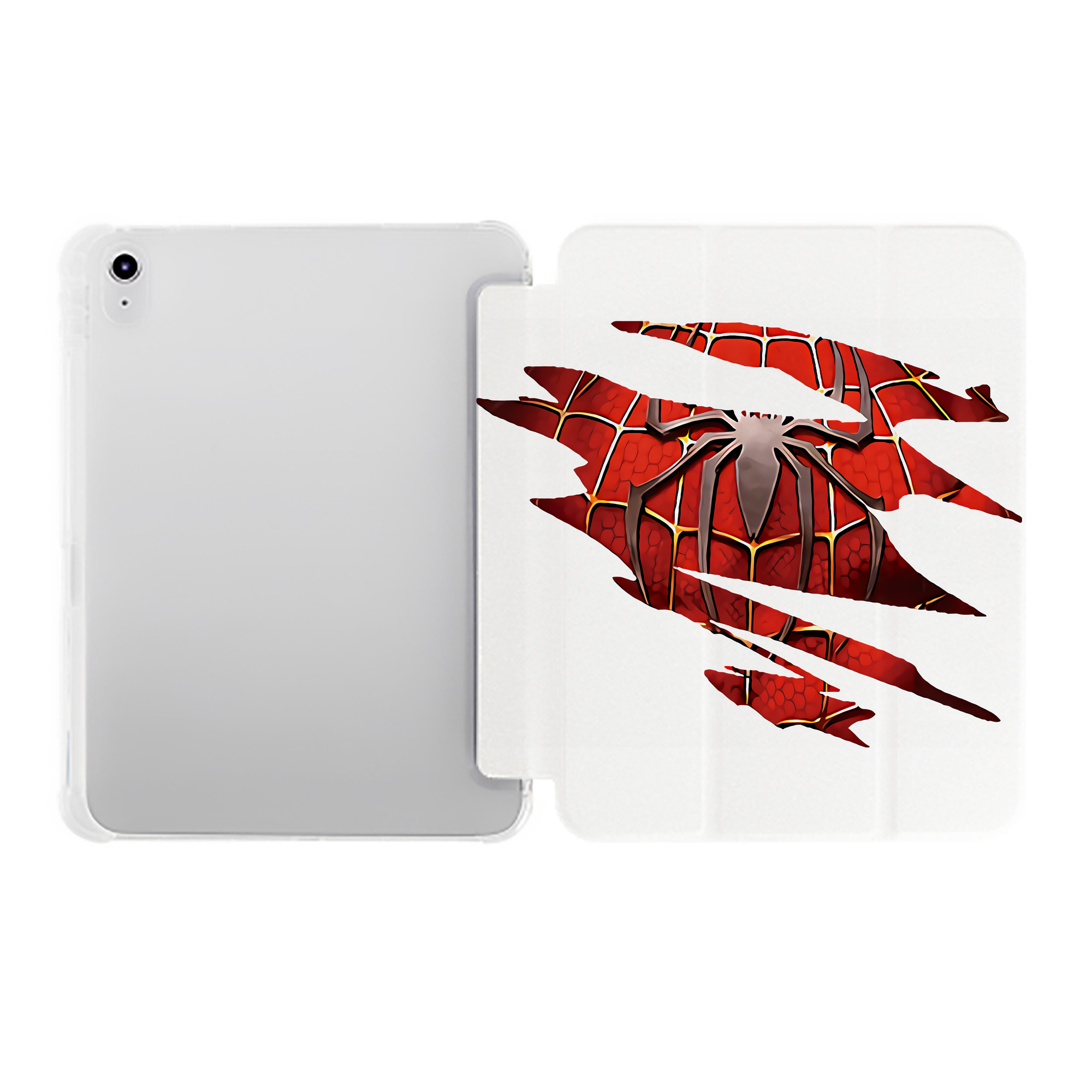（画像用） Spider Man スパイダーマン IPad ケース ペン収納付き 三つ折りスタンド PUレザー×シリコン 対応機種9.5/10.5/10.9インチ